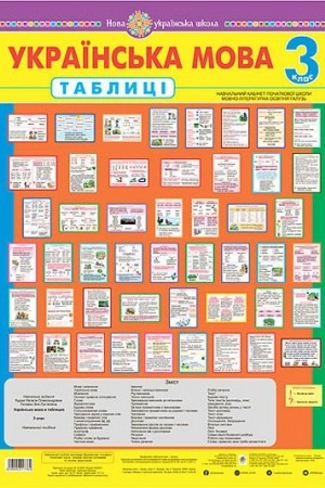 Обложка: Українська мова в таблицях. 3 клас. Навчальний посібник
