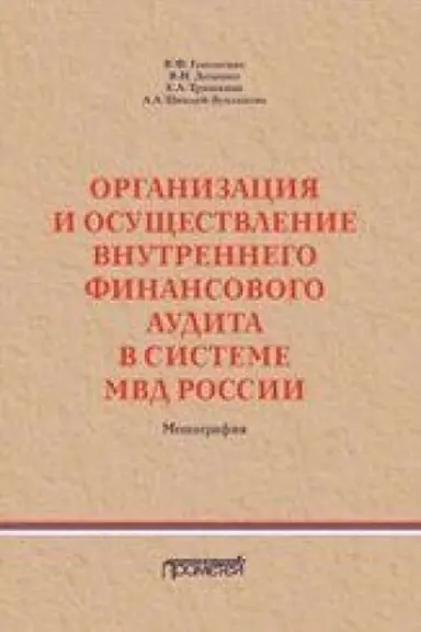 Buchcover: Organizacija i osučšestvlenie vnutrennego finansovogo audita v sisteme MVD Rossii. Monografija