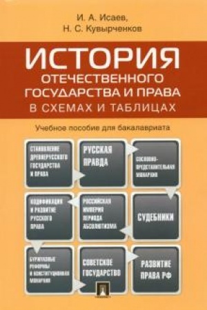 Cover: Istoriya otechestvennogo gosudarstva i prava v schemach i tablicach. Uchebnoe posobie dlya bakalavriata