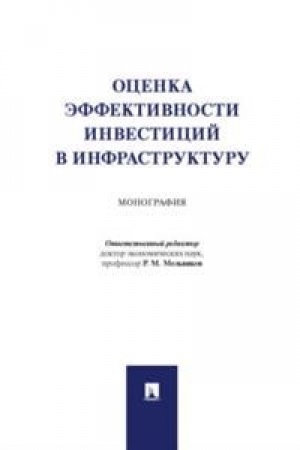 Обложка: Оценка эффективности инвестиций в инфраструктуру.Монография.