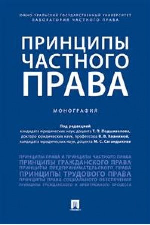 Cover: Principy chastnogo prava.Monografiya.